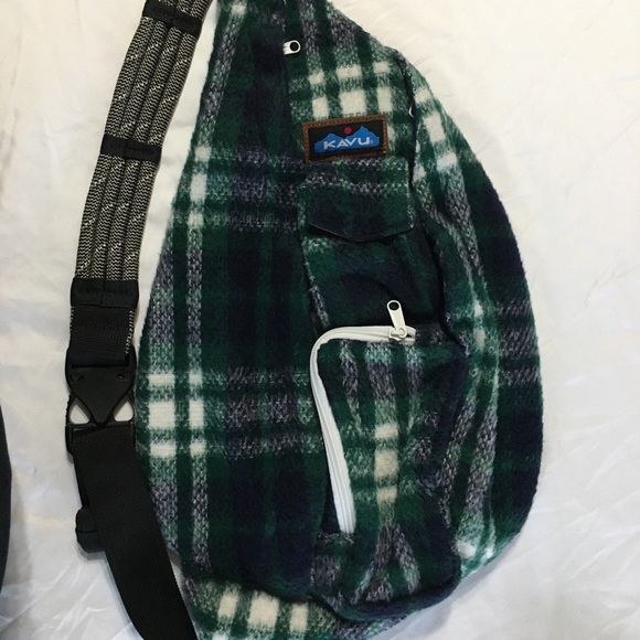 Kavu Handbags - Kavu plaid Rope bag- Northwest print ( blue/green)